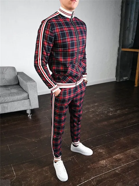 Plaid Tracksuit Sets