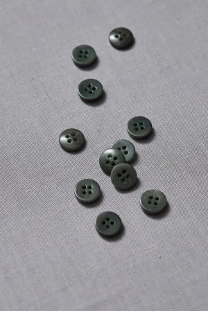 PLAIN 4 HOLE COROZO BUTTON |  Moss 11mm