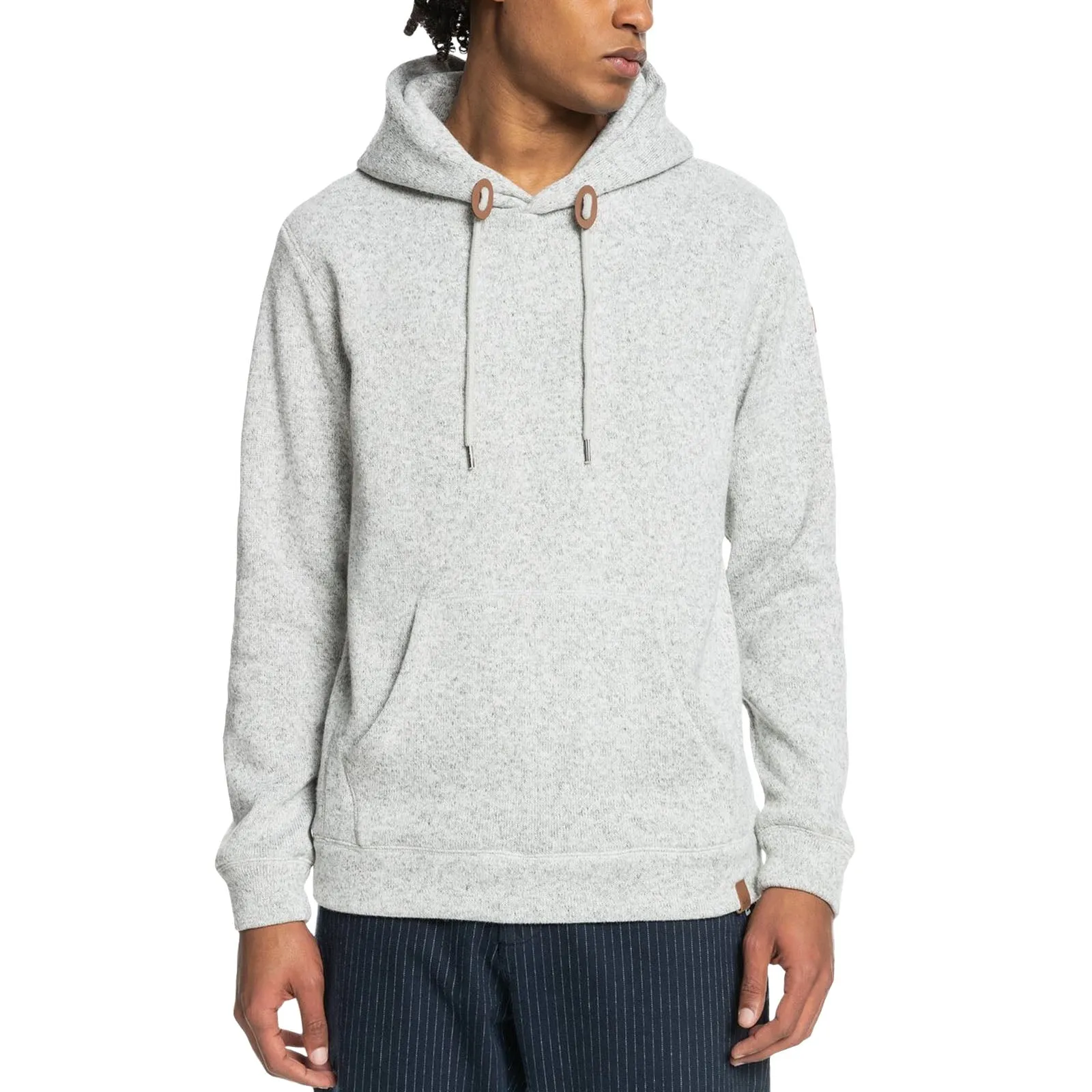 Quiksilver Mens Keller Pullover Fleece Lined Hoodie - Grey