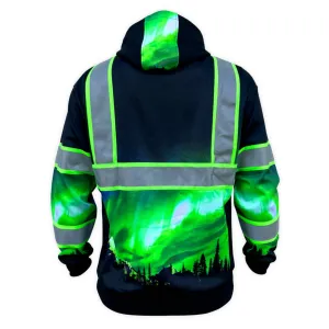 SafetyShirtz Northern Lights Graphic Hi-Vis Hoodie