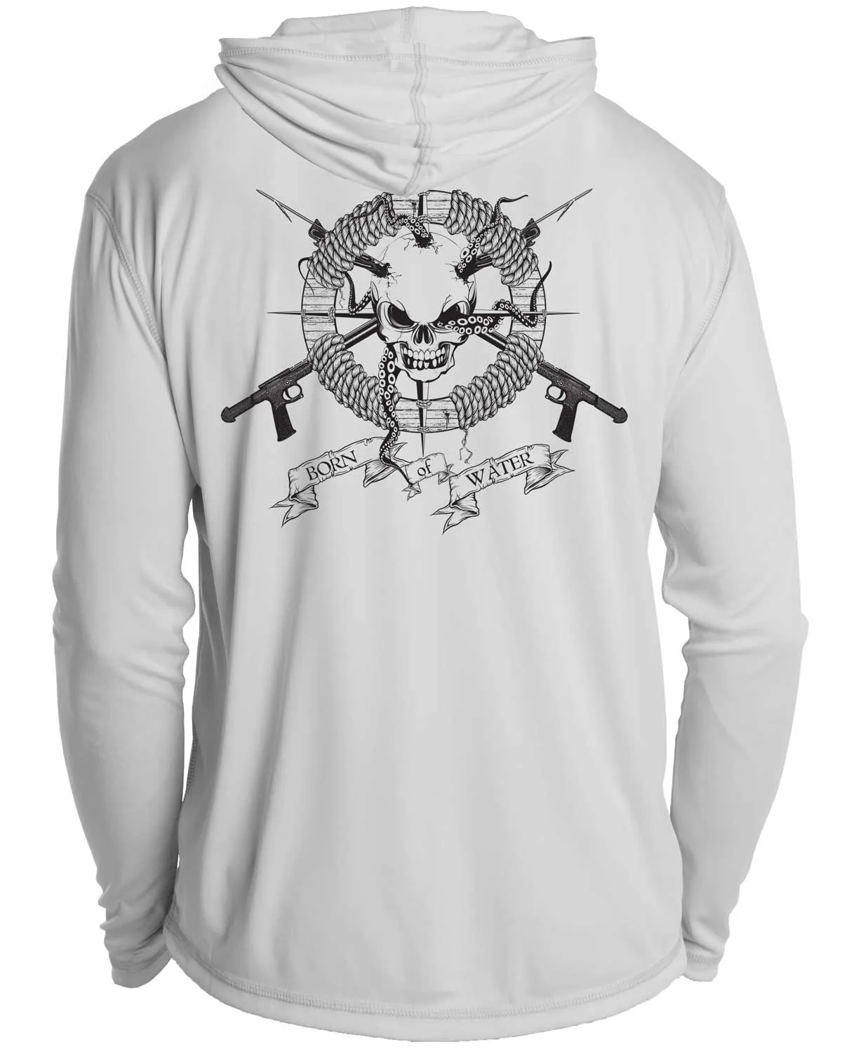 Skull and Spearguns UV/UPF 50  Long Sleeve Long Sleeve Hoodie