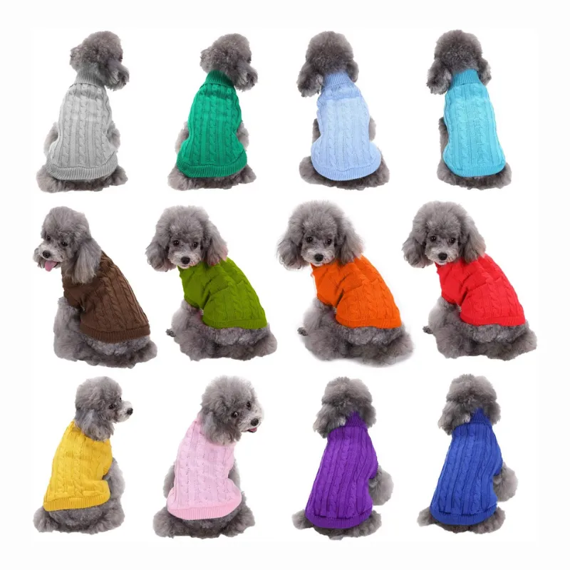 Small Dog Sweater, Warm Pet Sweater, Knitted Classic Dog Sweaters