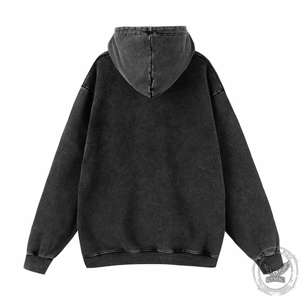 Taurus Tarot Card Horoscope Vintage Washed Hoodie
