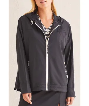 Tribal: Long Sleeve Hooded Jacket in Black 1804O-3668