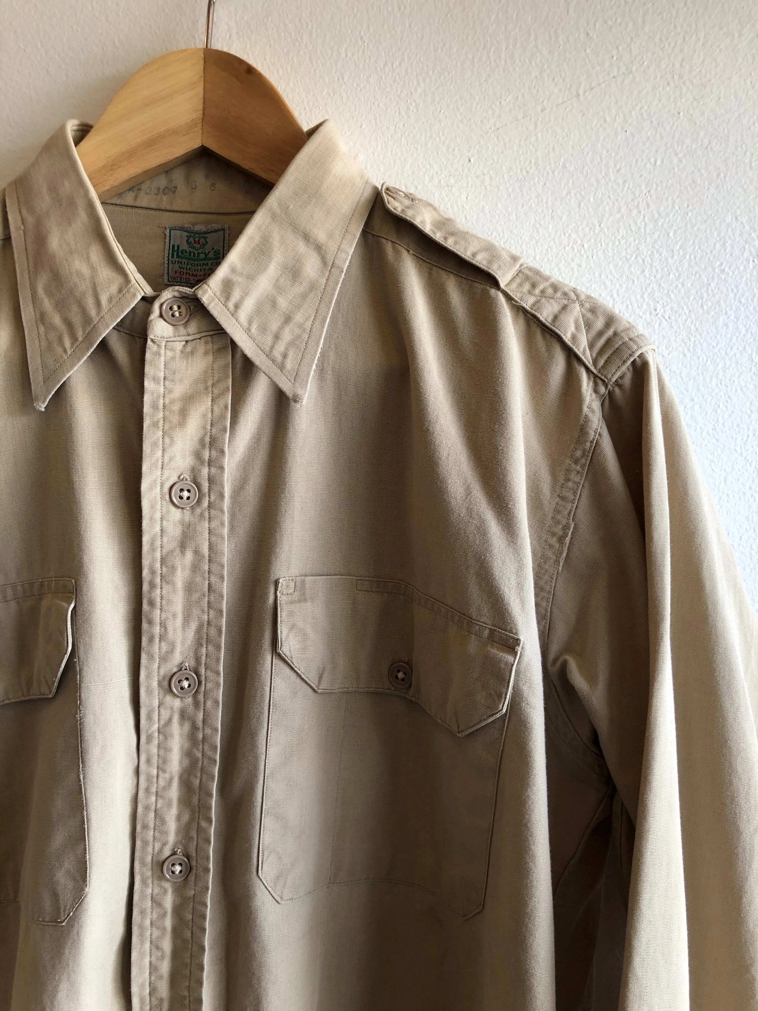 Vintage 1940s Military Button-Up Shirt