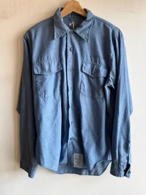 Vintage 1970s USN Chambray Button Up Shirt