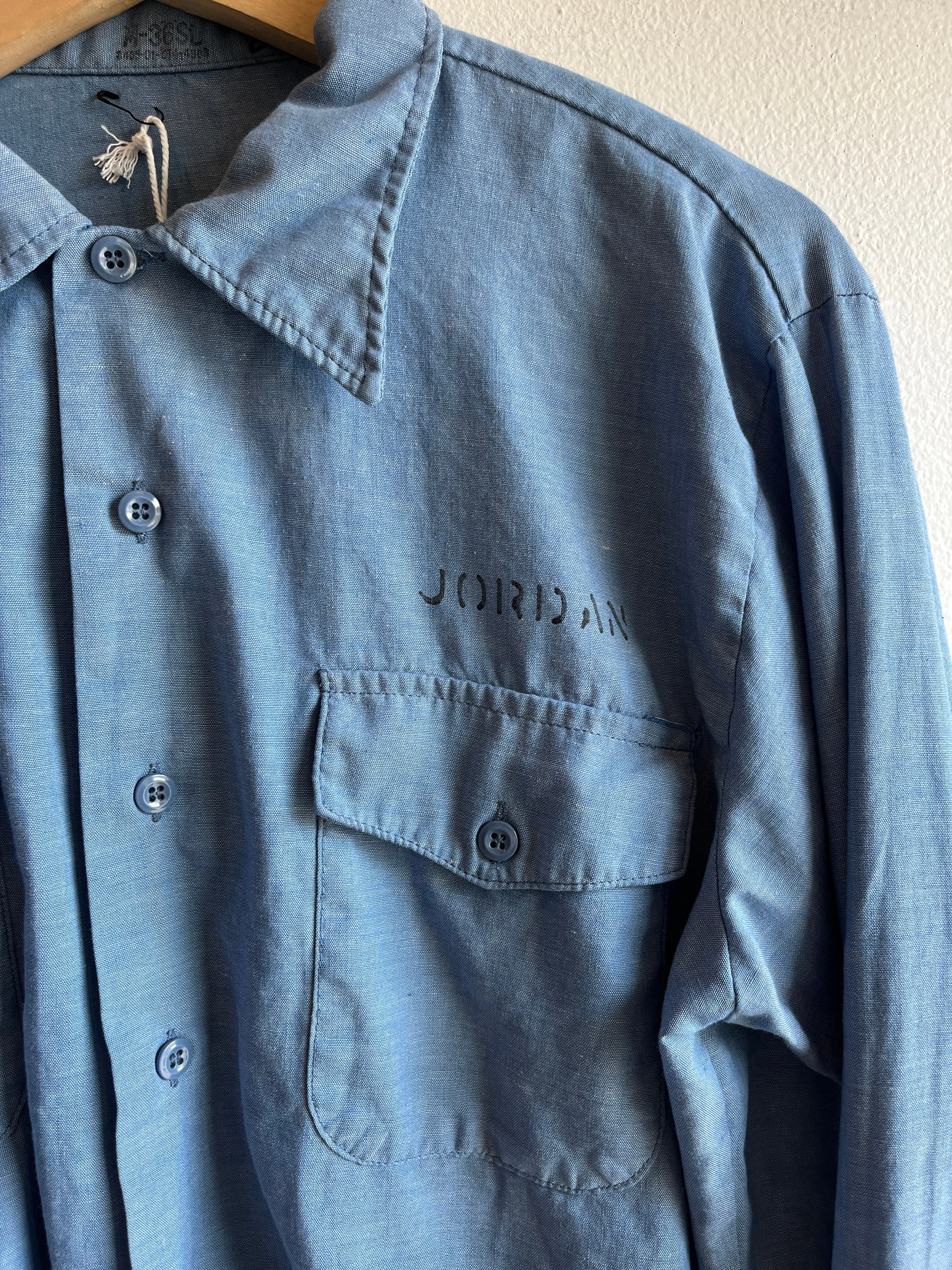 Vintage 1970s USN Chambray Button Up Shirt
