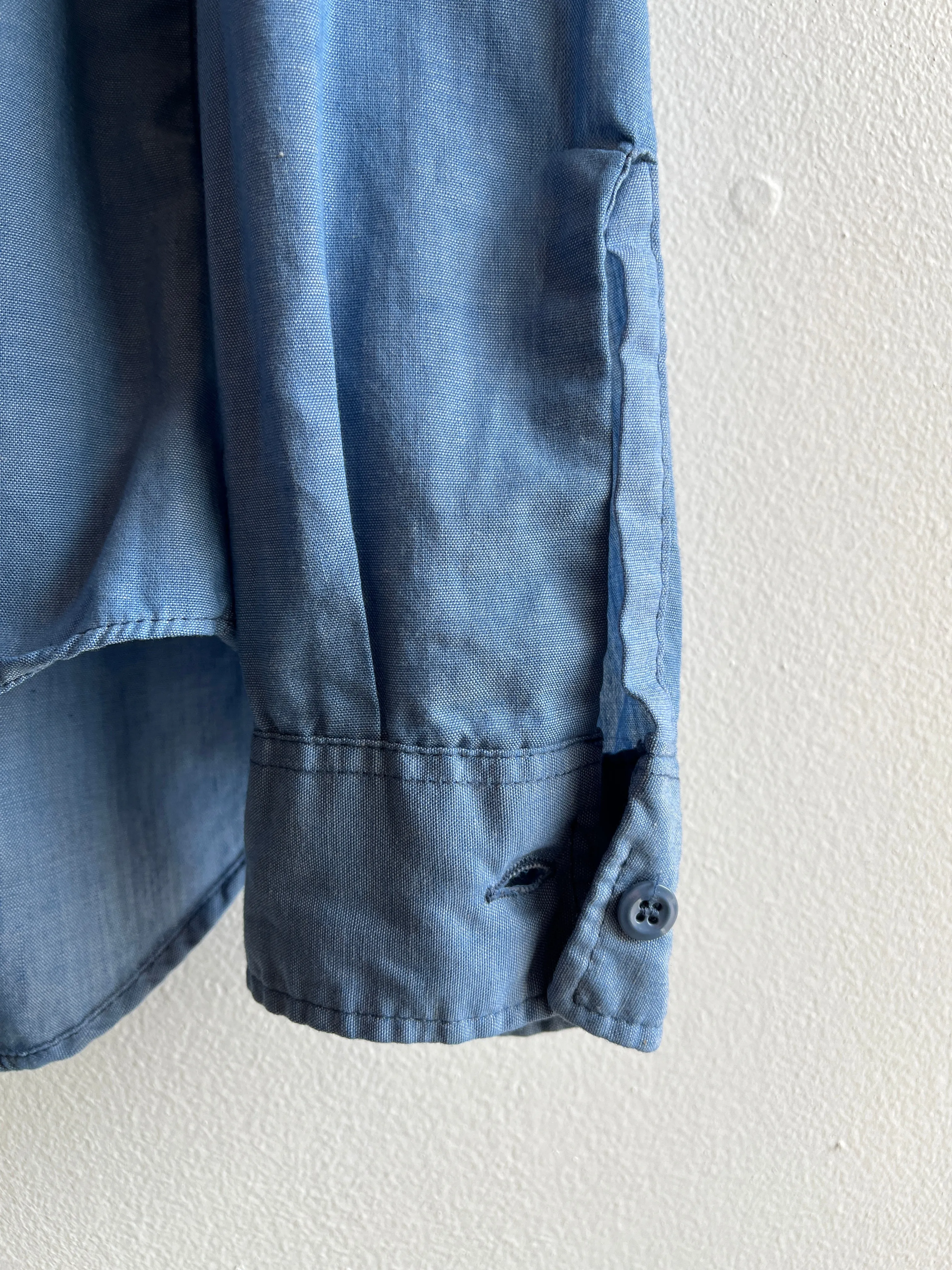 Vintage 1970s USN Chambray Button Up Shirt