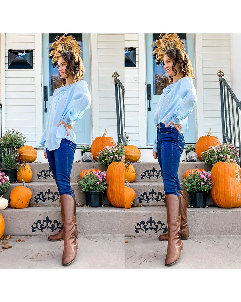 Women's Frill Mock Neck Blouse Long Sleeve Ruffle Shirt Top Elegant Office Tops S-XXL - Zeagoo (Us Only)