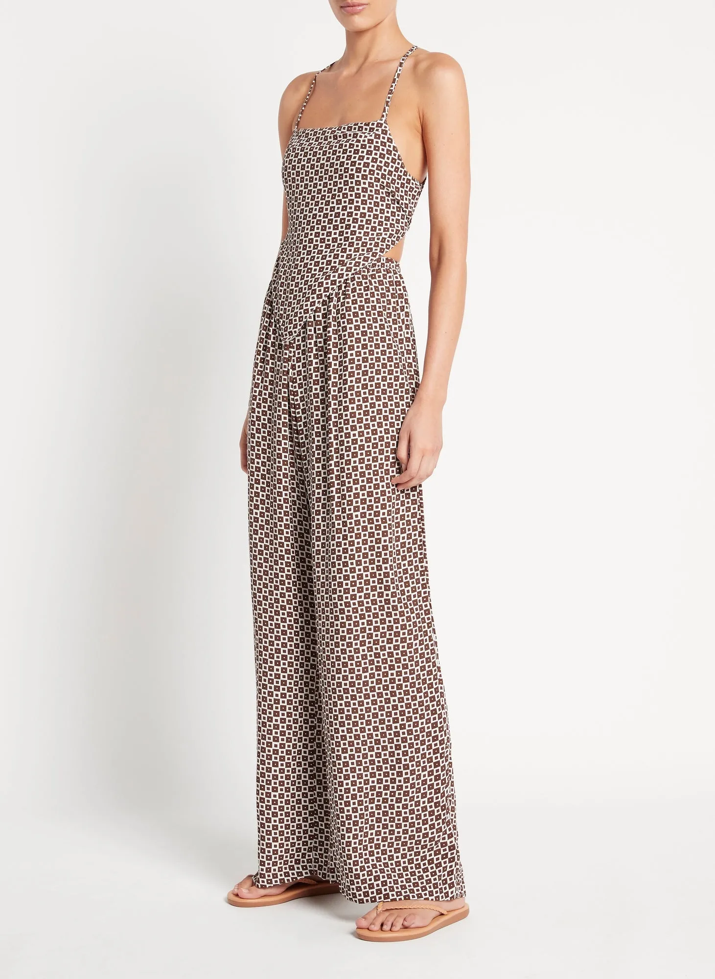 Womens High Waist Pants with Checkered Print