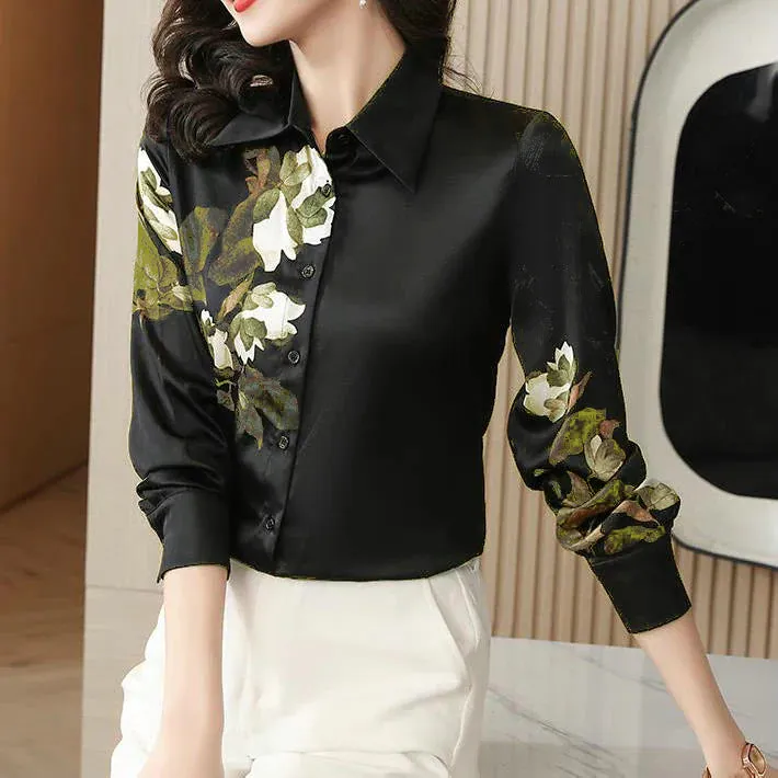 Women's Long Sleeve Floral Shirts & Blouses XL 377523